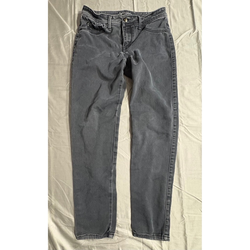 Fade to Blue Missy Slim Leg Jeans Charcoal Gray Stretch Size 10 HD325035BKPP12‎